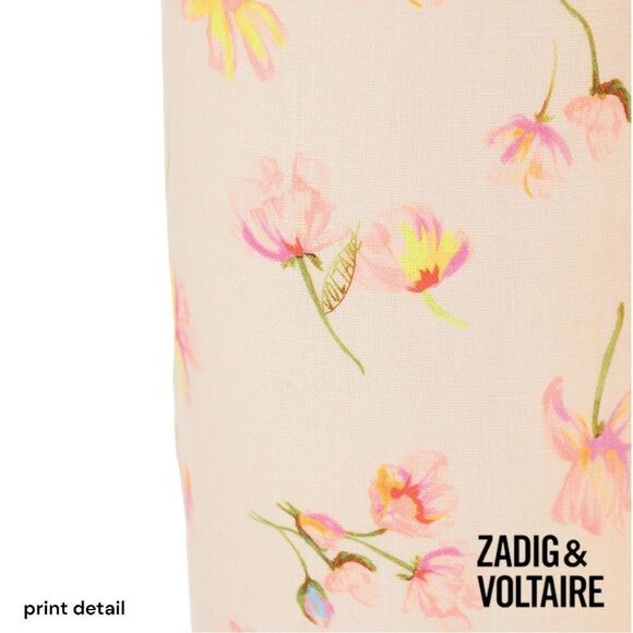 Zadig & Voltaire **NWT** Pistol Courtney Floral Linen Pants in Vanille - Picture 12 of 15